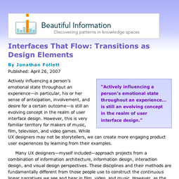 Interfaces That Flow: Transitions as Design Elements