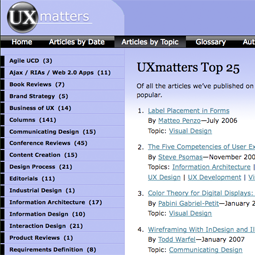 Jon Follett's Articles on User Experience Among UXmatters Top 25 Most Popular